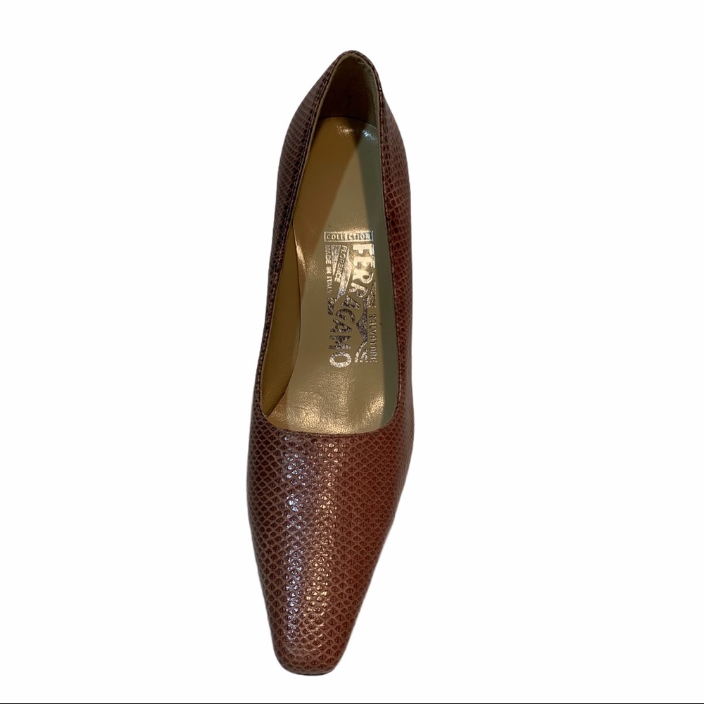 Salvatore Ferragamo Two Toned Snakeskin Pumps - Picture 11 of 15